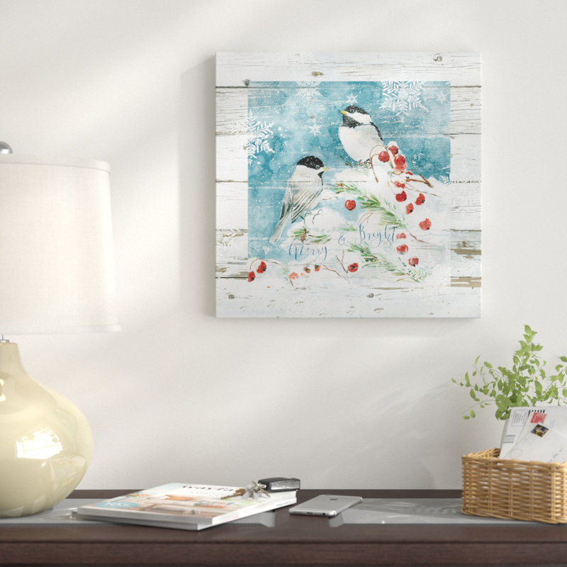 «Merry and Bright», reproduction sur toile, H 16 po x l 16 po x P 1,5 po, Toile tendue