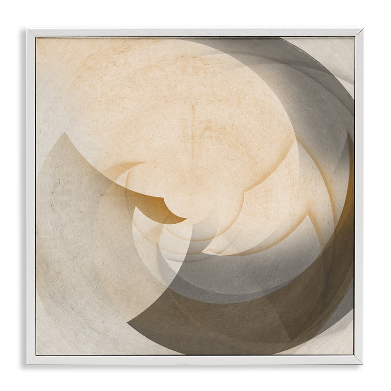 Estampe numérique à forme ombrée, courbe, par Noah Bay, Estampe numérique encadrée blanc bord de mer, H 12 po x l 12 po