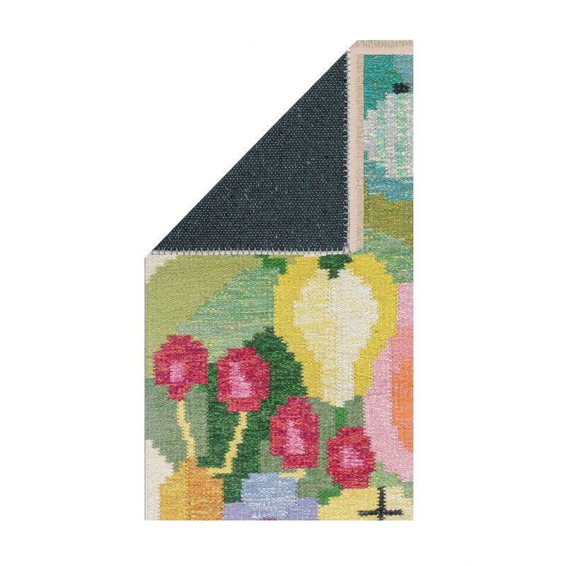 Abstract Floral Pixel Weave Area Rug