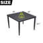 Ensemble de salle à manger haut de gamme en aluminium pour l'extérieur comprenant 4 chaises avec coussin Sunbrella et une table carrée de 40 po avec trou pour parasol