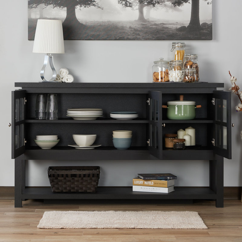 Turcotte 59" Wide Buffet Table, Black