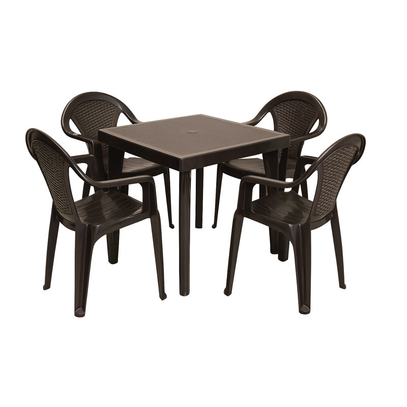 5-Piece Chair & Table Set, Brown