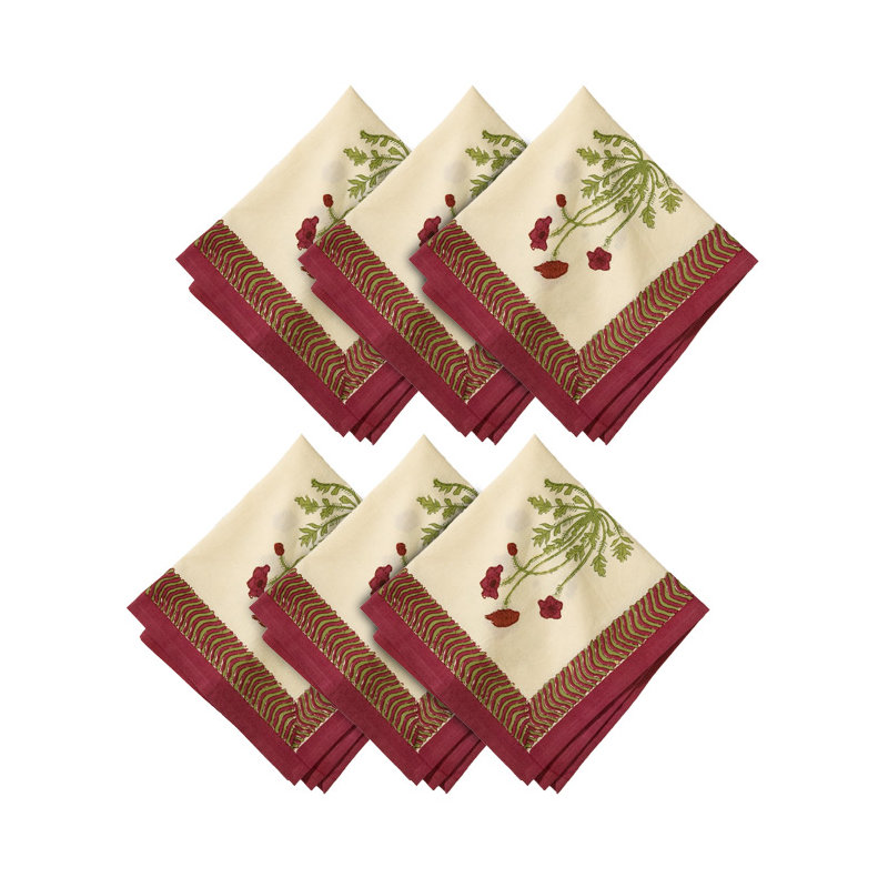 100% Cotton Floral Square Napkin