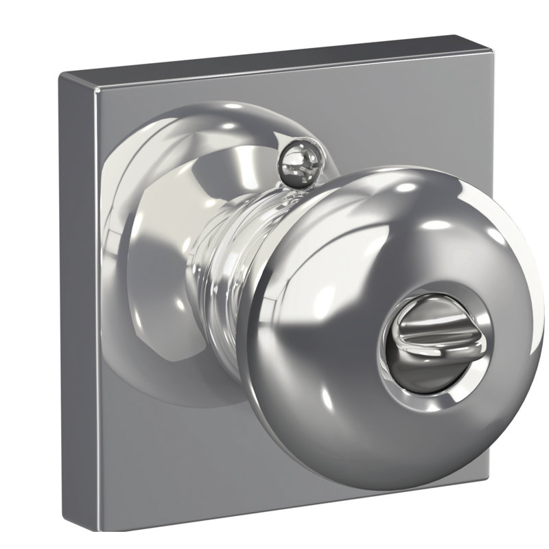 Plymouth Keyed Entry Knob with Collins Trim, Bright Chrome
