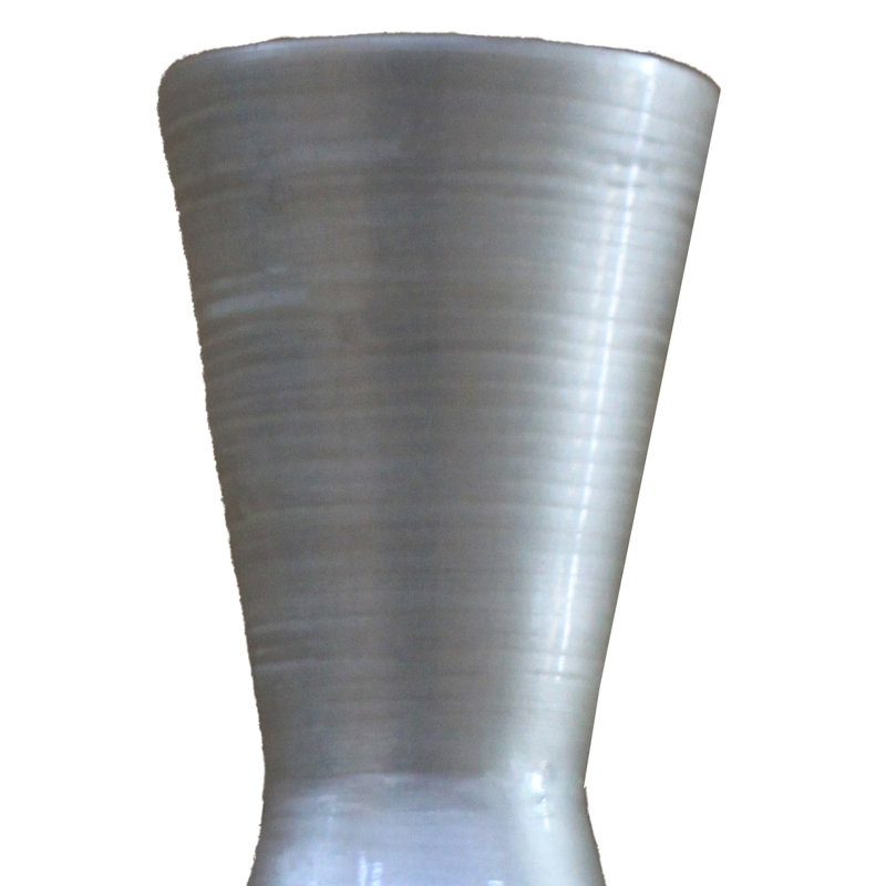 Grand vase de plancher en bambou Claxton, H 37 po x l 14 po x P 14 po, Argent