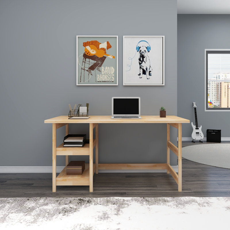 Mehrab Commercial Use 120Cm W Rectangle Computer Desk, Natural