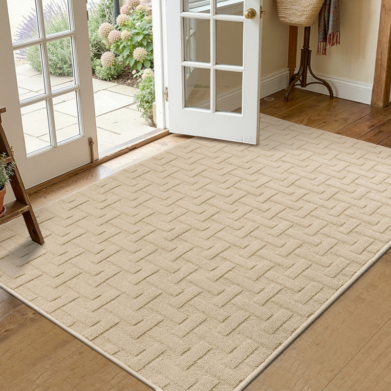 Stain-Resistant Non Slip Polypropylene Doormat, Beige, 36'' W x 60'' L