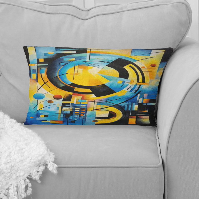 Coussin Blue Ethereal Symmetry III - Abstract Shapes