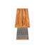 Banc d'extérieur en bois d'acacia 1 pièce, finition teck + osier gris-1112328856-1112328863