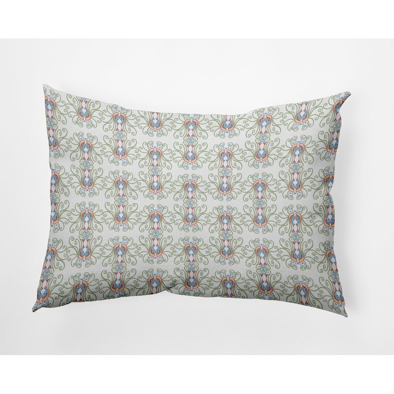 Coussin décoratif géométrique intérieur / extérieur en polyester, H 14 po x l 20 po, Rectangulaire