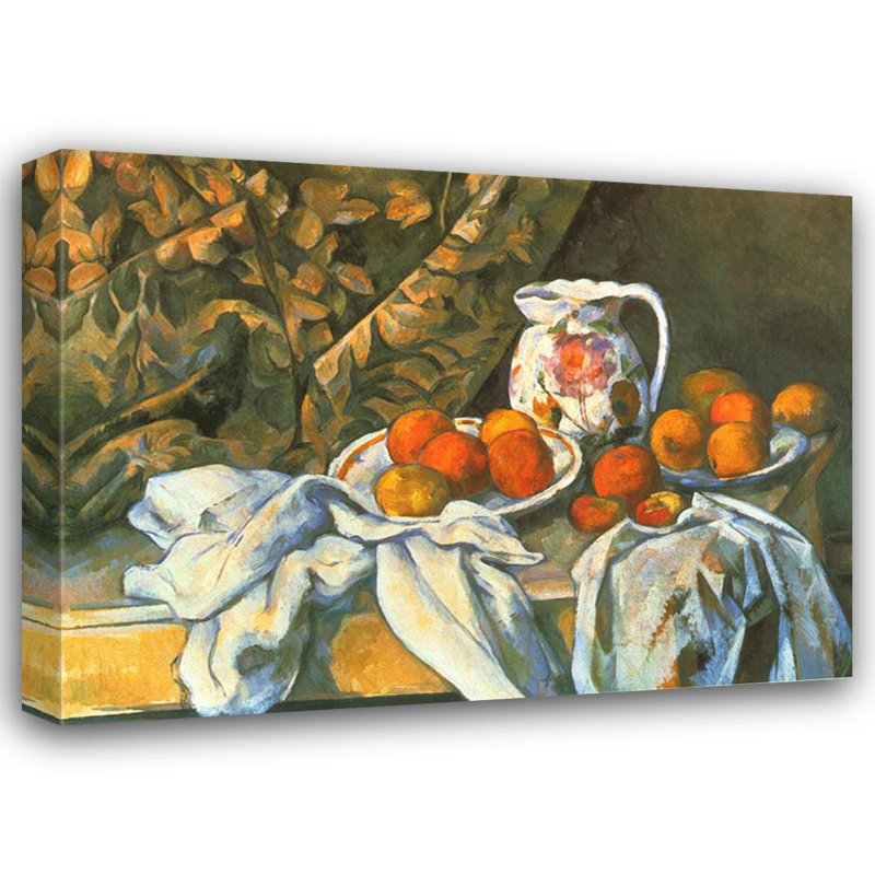 Nature morte avec rideau et pichet, H 35 po x l 48 po