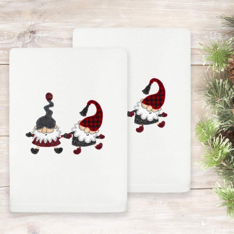  Christmas Gnomes Turkish Cotton Hand Towel, White