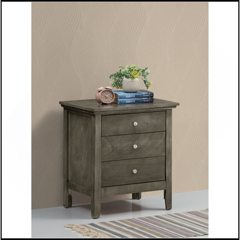 Chic Champagne Nightstand, Gray