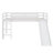 Twin Elevated Bed With Ladder And Slide Loft Design Including Safety Guardrails-1276369546