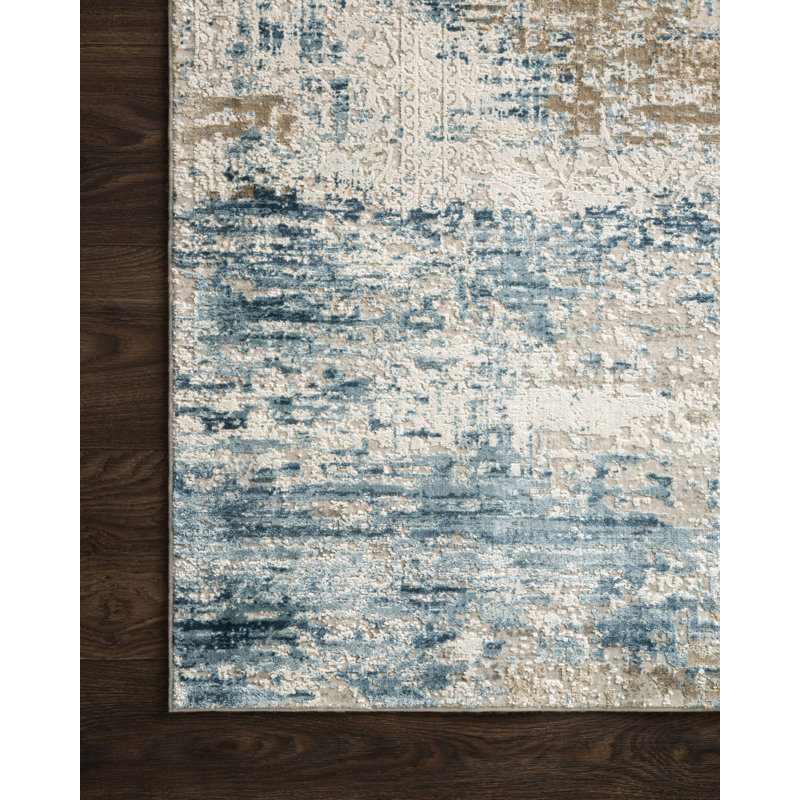 Jeffrey Viscose Abstract Indoor Rug, Rectangle 3'7" x 5'7"