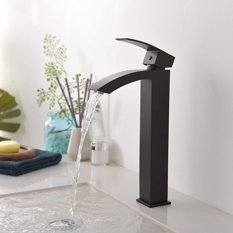 Robinet pour salle de bain Reynoldsburg, Noir mat et chrome poli