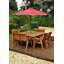 Frazier 8 - Person Solid Wood Patio Dining Set Umbrella Hole Included Square Table with Cushions Included-1635443370