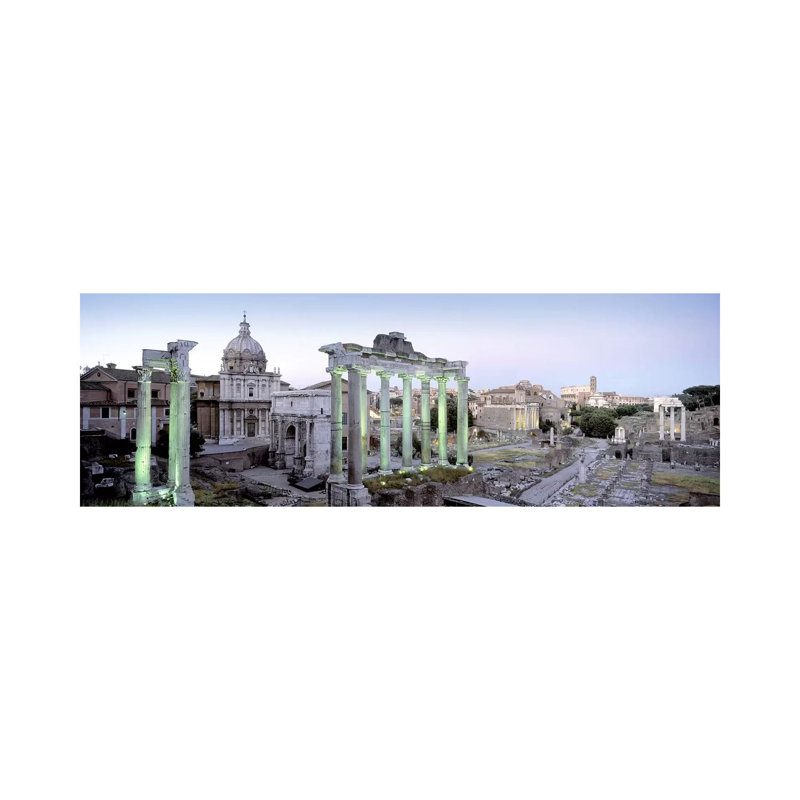 Ruins Of An Old Building, Rome, Italy - Wrapped Canvas Panoramic Print, 121.92 cm H x 40.64 cm W x 3.175 cm D