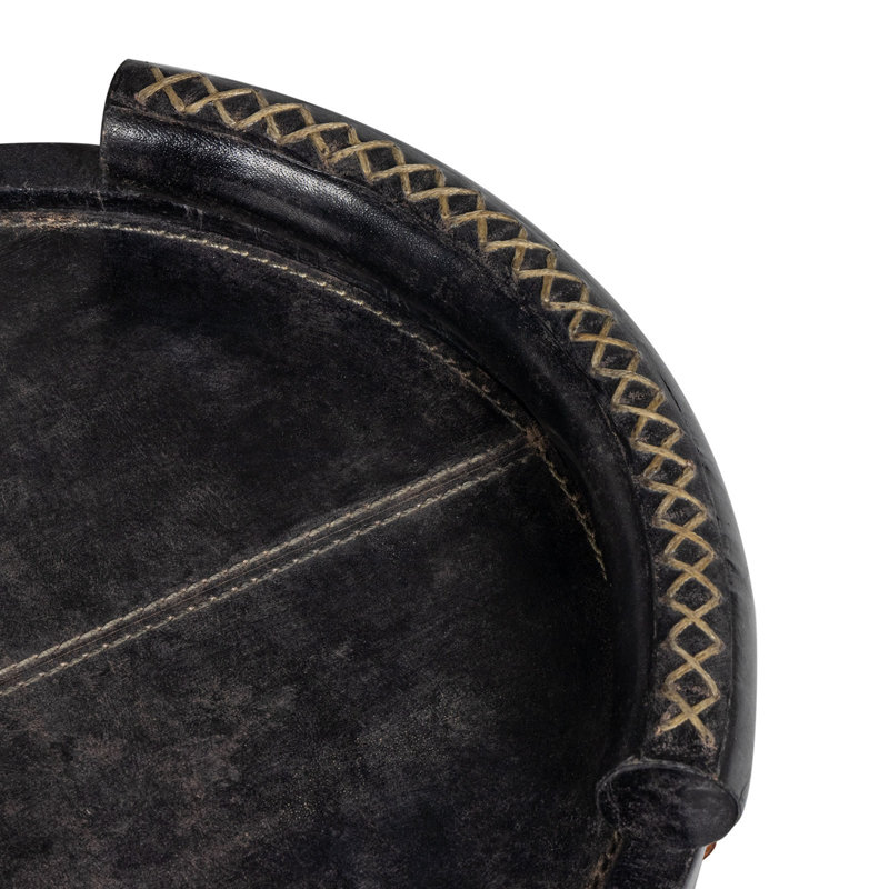 Forte Leather Tray Oval, Black