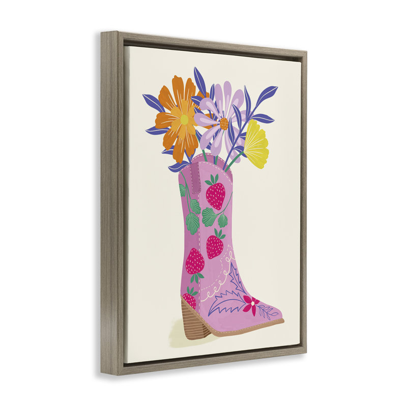 Art mural sur toile flottant Strawberry, H 31 po x l 25 po, Cadre flottant orme Montalcino