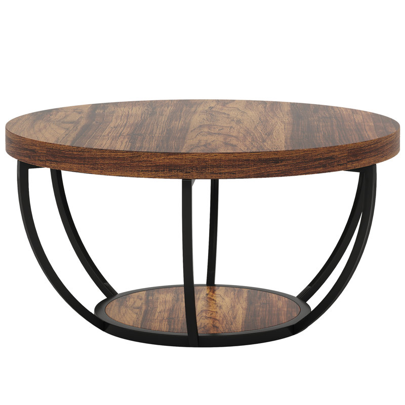 Table basse ronde, Brun