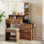 Ensemble de coiffeuse avec tabouret et miroir Dannyell-907347833