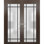 Portes françaises doubles solides | Verre givré Planum 2112 | Garnitures de cadre en bois massif | Portes robustes de chambre à coucher pour garde-robe