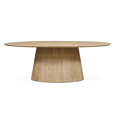 Kelsei 86" Oval Dining Table In Natural White Finish