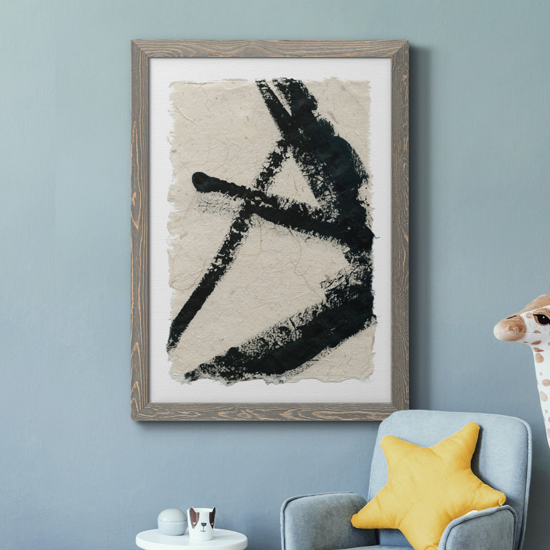 «Lines Crossed I», peinture sur toile encadrée, H 31,5 po x l 23,5 po x P 1,5 po, Encadré gris