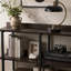 Table d'appoint, console, vestibule, étroit, canapé, salon, chambre à coucher, stratifié brun, métal noir, contemporain, moderne-16606894