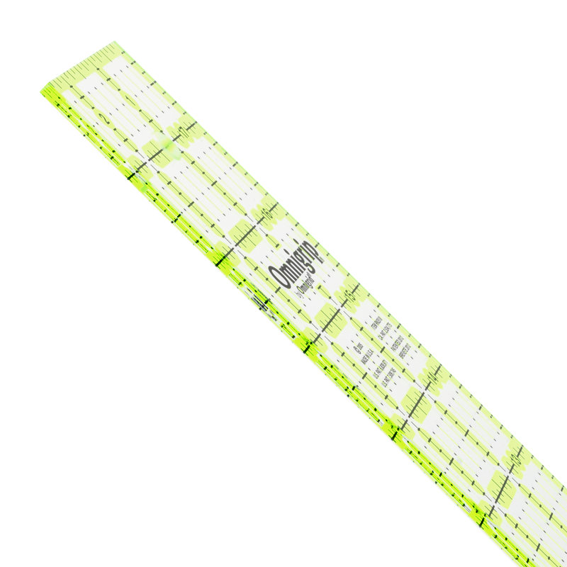 Règle de courtepointe rectangulaire antidérapante 2 1/2 po x 18 po Omnigrip