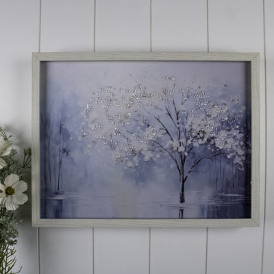 Blue Wonder 12x16 Jeweled Halo Glow LED Art