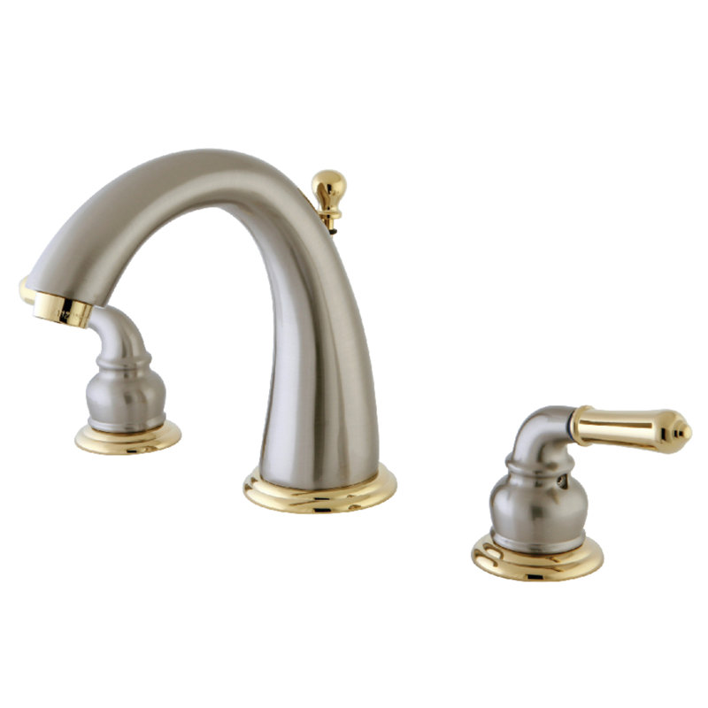 Robinet de salle de bain espacé Kingston, Nickel brossé / laiton poli