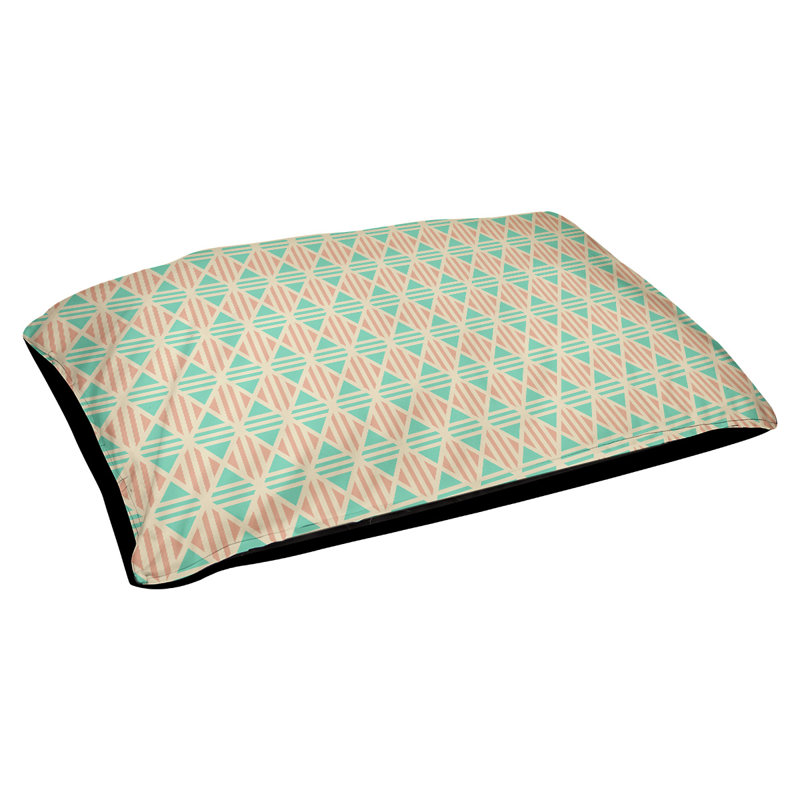 Coussin décoratif en losanges Byrge, Moyen (l 29,5 po x P 9,5 po x H 19,5 po), Sarcelle / orange