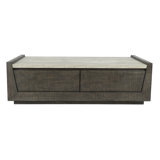 Tori  58" Reclaimed Wood Coffee Table In Dark Brown