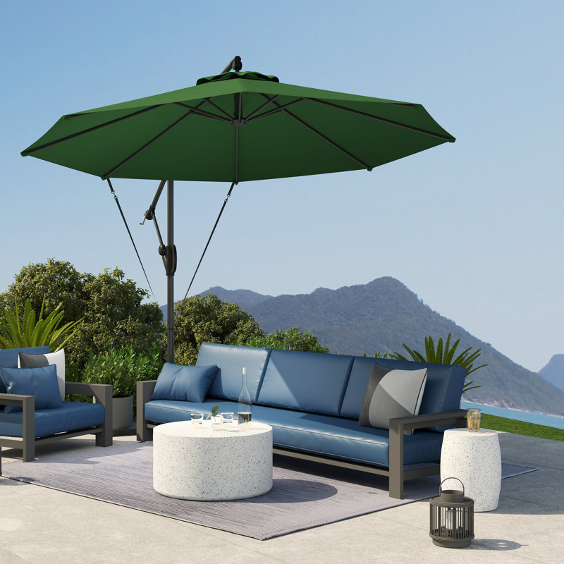 305cm Tilt Cantilever Parasol, Green
