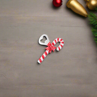 Resin Candy Cane Bottle Opener