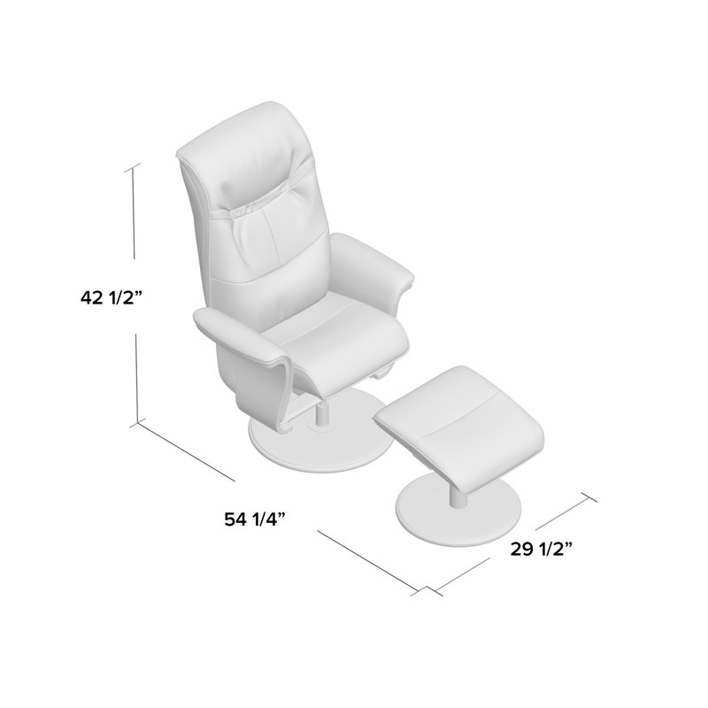 Milano Faux Leather Swivel Recliner, Latte