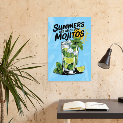 «Summer Mojito», art mural rétro rétro classique tropical