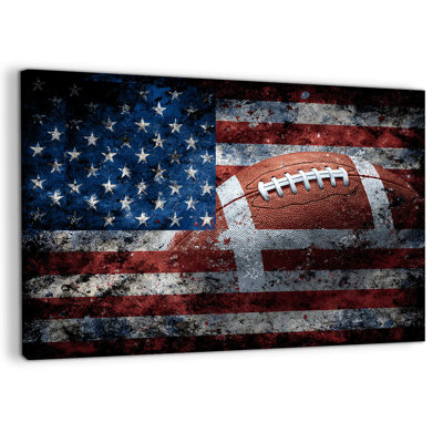 Patriotic Wall Art, American Flag Wall Decor, 4th of July Wall Art, American Flag Canvas Wall Art for Living Room, Americana Artwork Ready to Hang