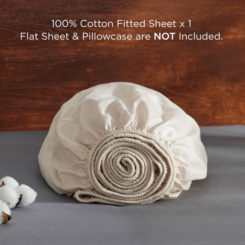 Drap-housse en coton, Eggnog, Drap-housse de taille double