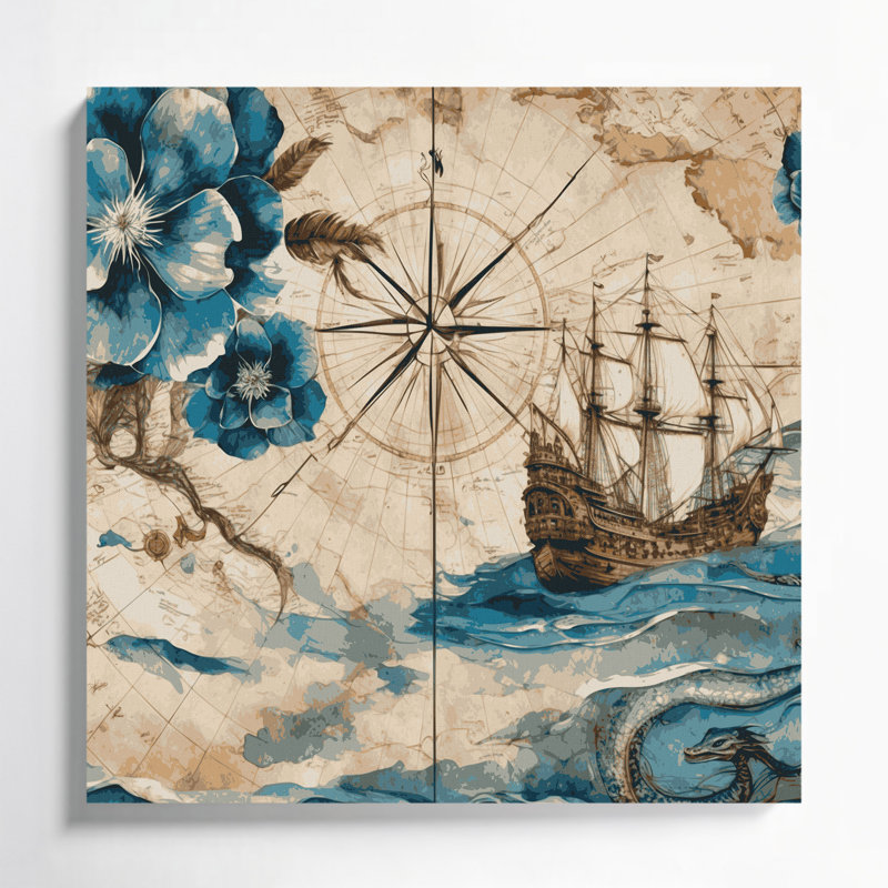 Art mural sur toile beige, H 12 po x l 12 po