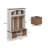 66.9" H Hall Tree Storage Rack - 5 Hooks + 3 Storage Compartments + Double Bamboo Baskets