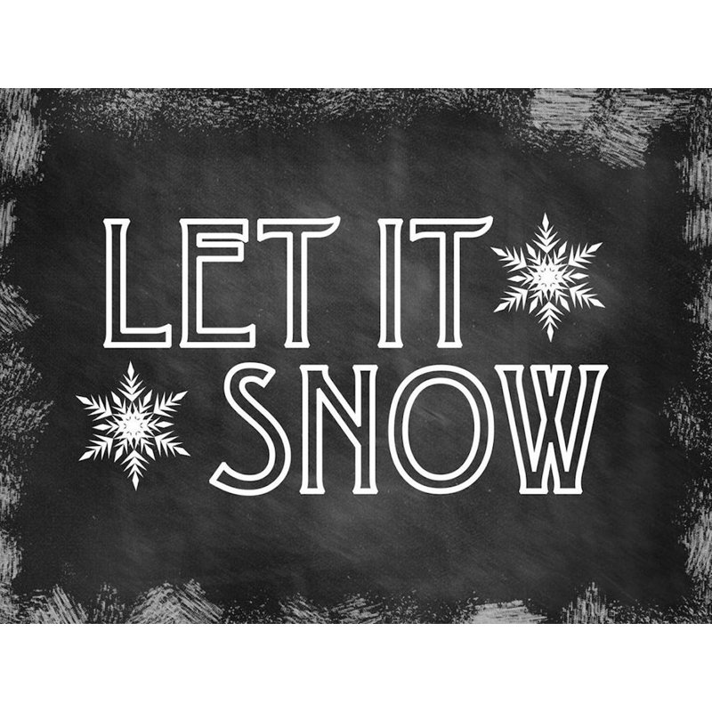 Plaque en métal Let It Snow, H 8,5 po x l 11,5 po x P 0,04 po