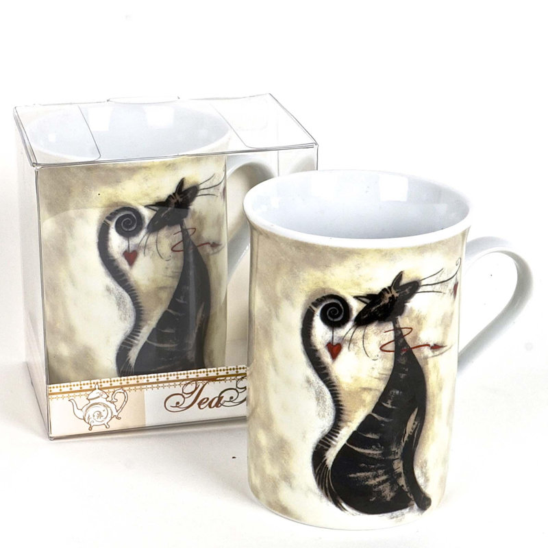 Tasse en porcelaine, chat