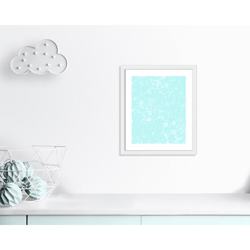 Impression sur papier de bulles fantaisistes, H 26,5 po x l 22,5 po x P 0,625 po, Encadré plat blanc