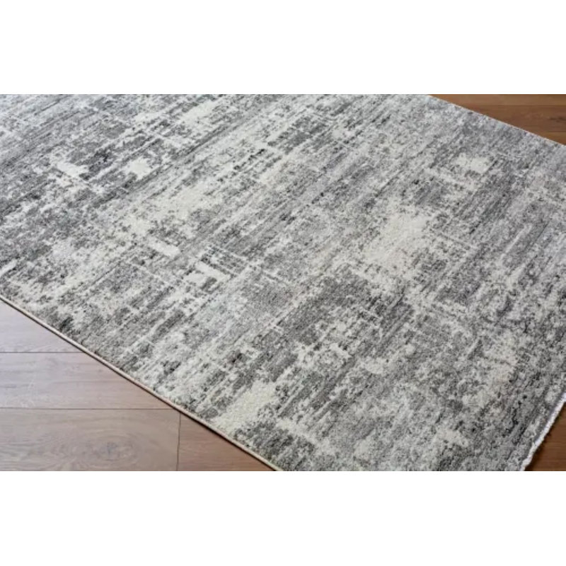 Lausanne Abstract Area Rug, Brown/Ivory/Cream/Black, Rectangle 5'3" x 7'