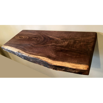 Walnut Floating Shelf with Live Edge