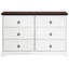 Commode 6 chambres en blanc - solution de rangement spacieuse avec apparence élégante et poignées en métal faciles à nettoyer