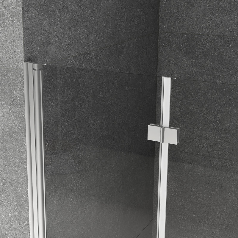 Porte de douche pliante semi-sans cadre 32 "x 72", Chrome